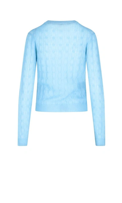 Shop Prada Women's Light Blue Polyamide Sweater