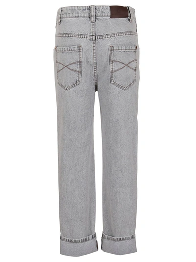 Shop Brunello Cucinelli Women's Grey Cotton Jeans