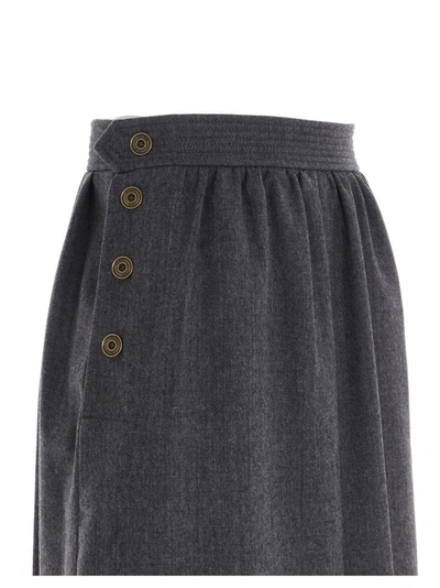 Shop Fendi Women's Grey Skirt
