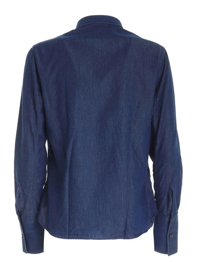 Shop Fay Women's Blue Cotton Shirt