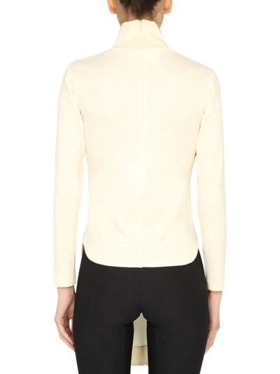 Ambush Apron Jersey Roll Neck Top In White