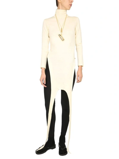 Ambush Apron Jersey Roll Neck Top In White