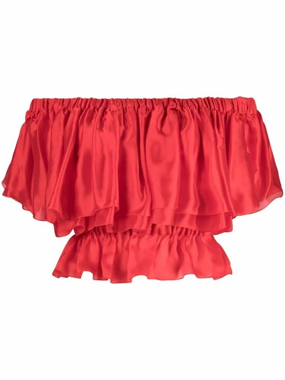 Shop Alexandre Vauthier Women's Red Silk Top
