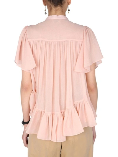 Shop Alexander Mcqueen Women's Pink Cotton Blouse