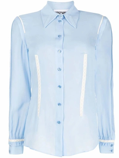 Shop Moschino Women's Light Blue Other Materials Shirt