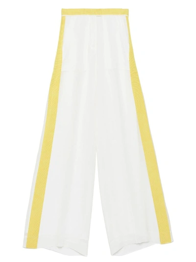 Shop Karl Lagerfeld Women's White Viscose Pants