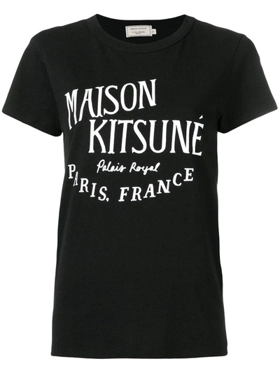 Shop Maison Kitsuné Women's Black Cotton T-shirt