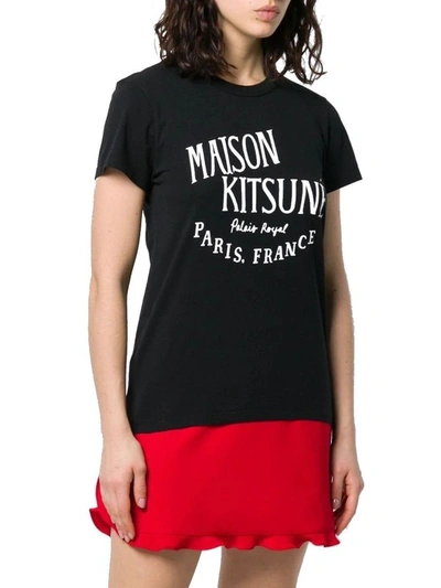 Shop Maison Kitsuné Women's Black Cotton T-shirt