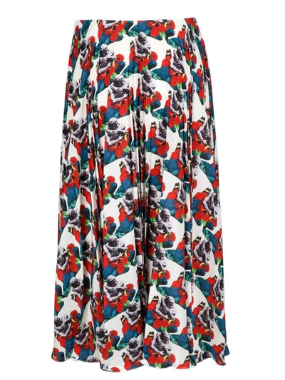 Shop Valentino Women's Multicolor Silk Skirt