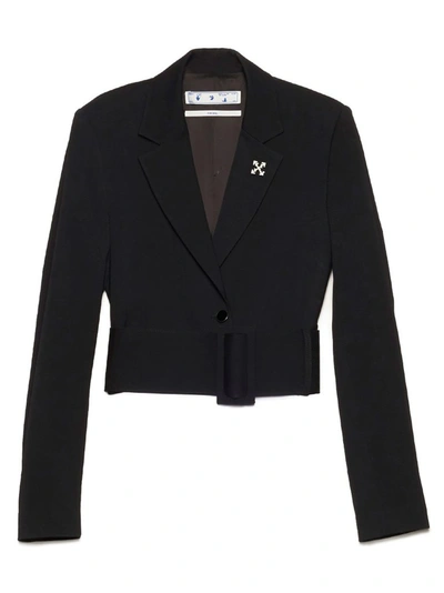 Shop Off-white Women's Black Viscose Blazer