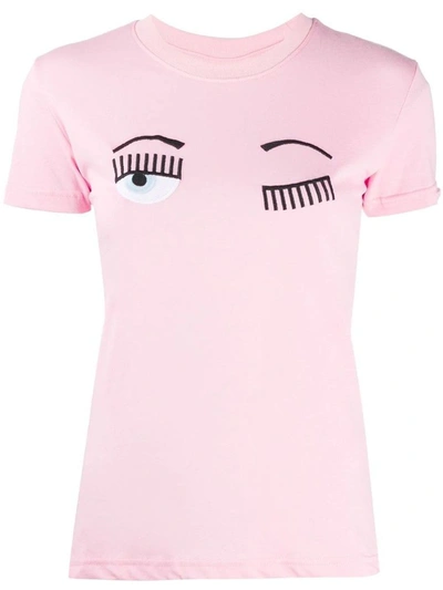 Shop Chiara Ferragni Women's Pink Cotton T-shirt