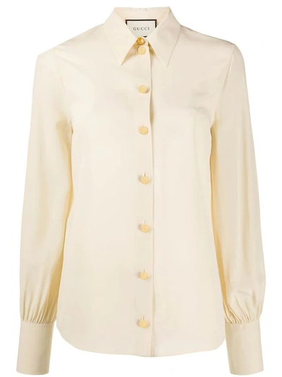 Shop Gucci Women's Beige Silk Shirt