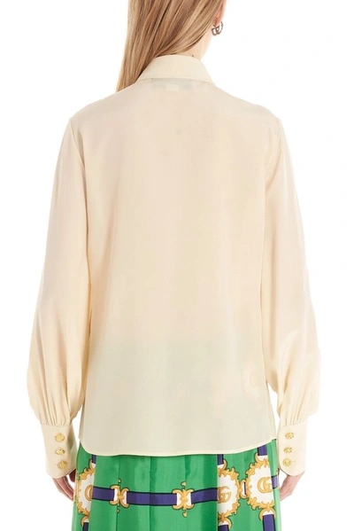 Shop Gucci Women's Beige Silk Shirt