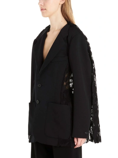 Shop Maison Margiela Women's Black Polyester Blazer