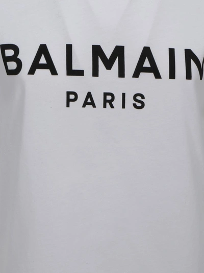 Balmain Logo-print Button-detail T-shirt In White | ModeSens