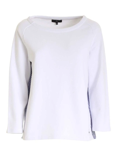 Shop Fay Women's White Cotton Sweatshirt