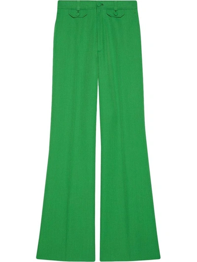 Shop Gucci Women's Green Polyester Pants