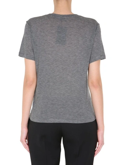 Shop Saint Laurent Women's Grey Viscose T-shirt