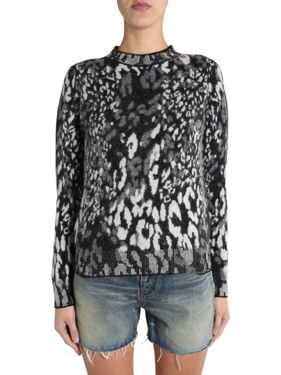 Shop Saint Laurent Women's Grey Wool Sweater