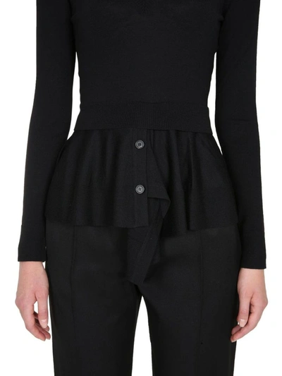 Shop Alexander Mcqueen Women's Black Wool Sweater