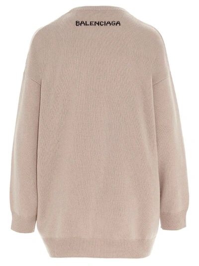 Shop Balenciaga Women's Beige Cashmere Sweater