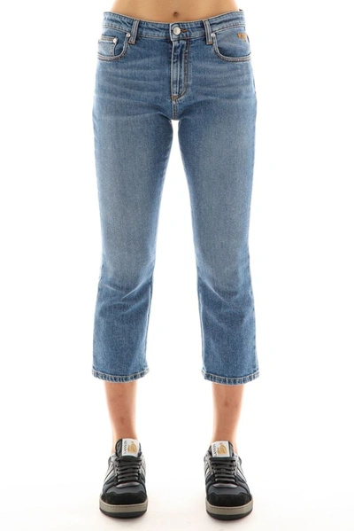 Shop Msgm Women's Blue Cotton Jeans