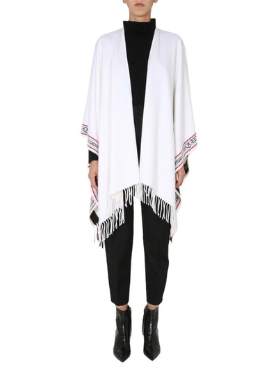 Shop Mcq By Alexander Mcqueen Women's White Wool Poncho