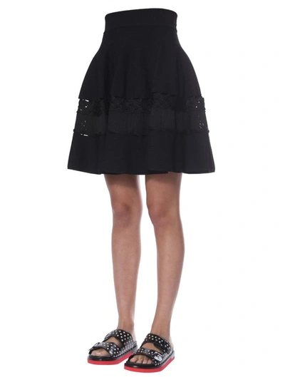 Shop Alexander Mcqueen Women's Black Viscose Skirt