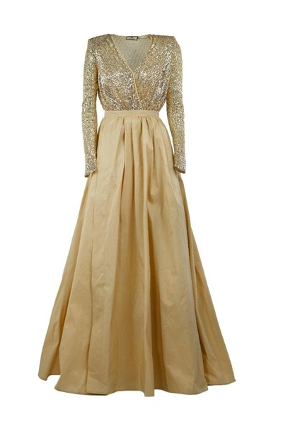 Shop Elisabetta Franchi Women's Gold Polyester Dress