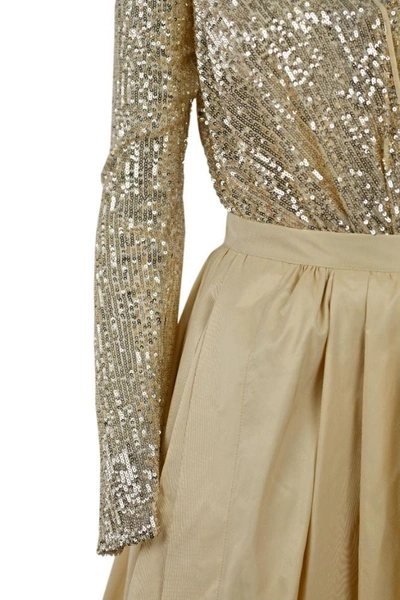Shop Elisabetta Franchi Women's Gold Polyester Dress
