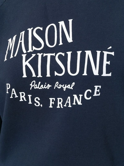 Shop Maison Kitsuné Women's Blue Cotton Sweatshirt