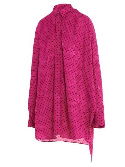 Shop Balenciaga Women's Fuchsia Viscose Blouse