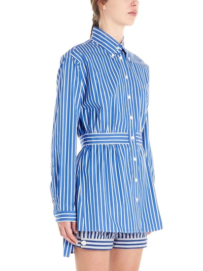 Shop Prada Women's Blue Cotton Blouse