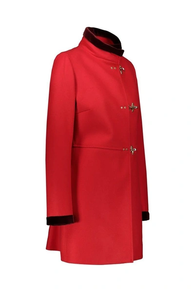 Shop Fay Women's Red Wool Coat