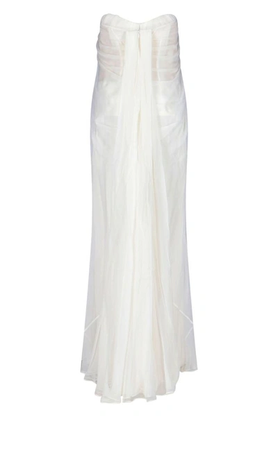 Shop Alexander Mcqueen Women's White Silk Dress