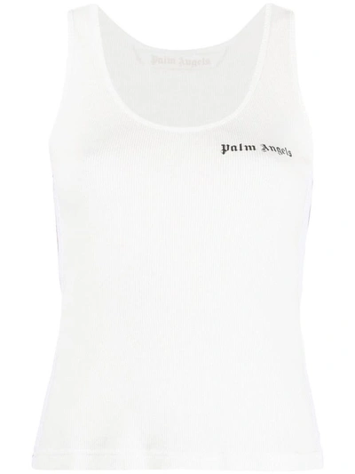Shop Palm Angels Women's White Cotton Tank Top