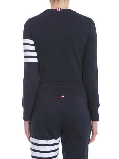 Shop Thom Browne Women's Blue Cotton Sweatshirt