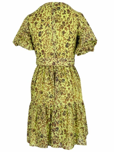 Shop Pinko Women's Green Cotton Dress