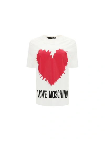 Shop Love Moschino Women's White Other Materials T-shirt
