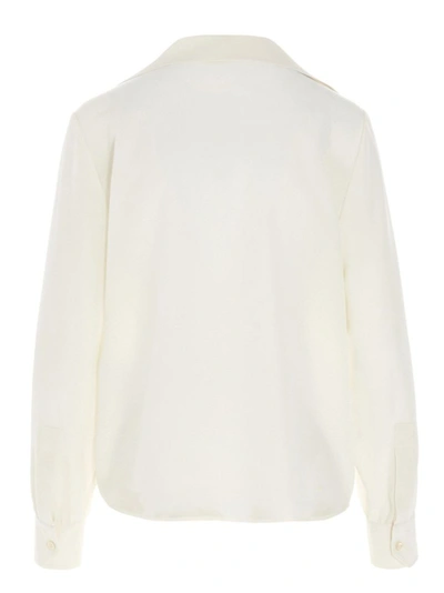 Shop Saint Laurent Women's White Silk Blouse