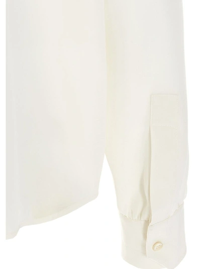 Shop Saint Laurent Women's White Silk Blouse
