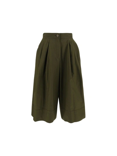 Shop Moncler Women's Green Cotton Shorts
