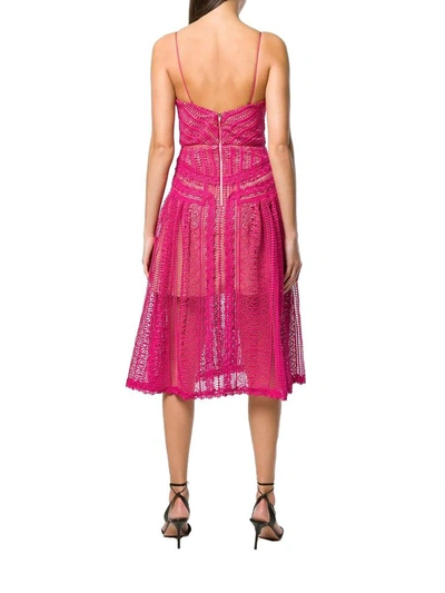 Shop Self-portrait Women's Fuchsia Polyester Dress