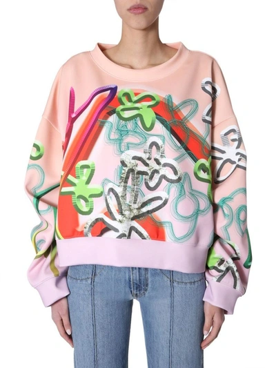 Shop Maison Margiela Women's Pink Polyester Sweatshirt