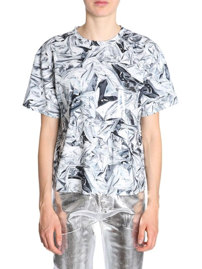 Shop Mm6 Maison Margiela Maison Margiela Women's Silver Cotton T-shirt