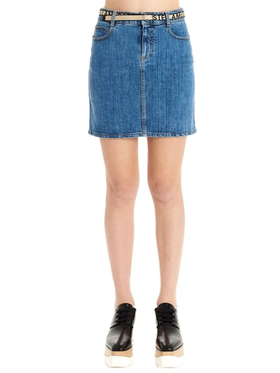 Shop Stella Mccartney Women's Blue Cotton Skirt