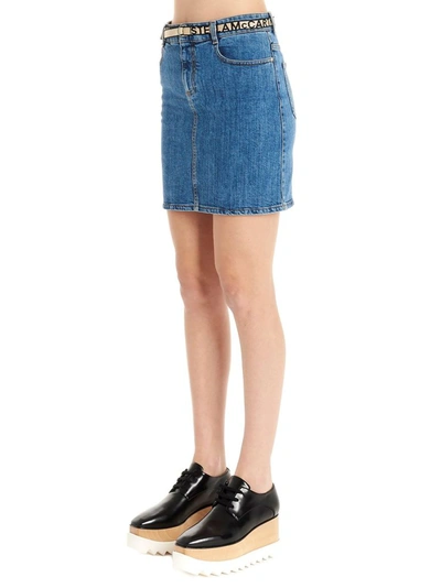 Shop Stella Mccartney Women's Blue Cotton Skirt