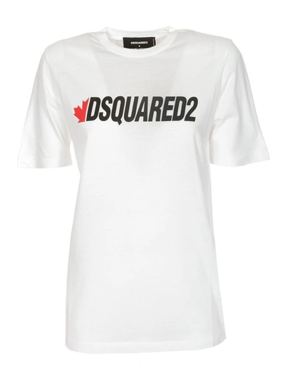 Shop Dsquared2 Women's White Cotton T-shirt