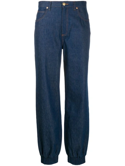 Shop Gucci Women's Blue Cotton Jeans