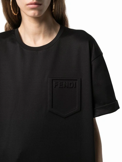 Shop Fendi Women's Black Cotton T-shirt